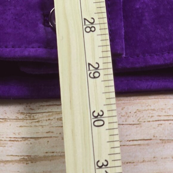 Terry Lewis Purple Genuine Leather Jacket Classic Luxuries Womens Coat With Extr - Picture 10 of 11